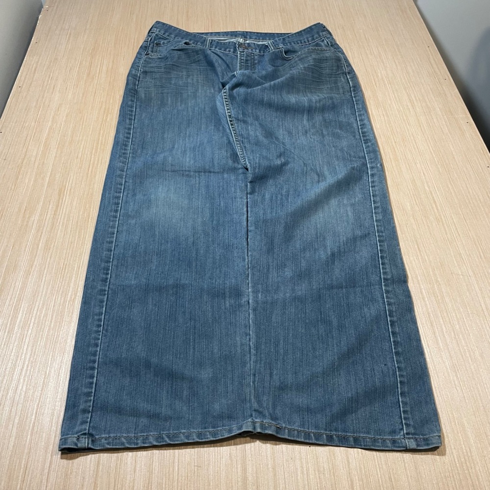 Levis 514 Jeans Mens 36x28 Slim Straight Medium Wash Distressed Wide Leg Custom